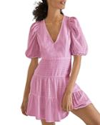 French Connection Birch Gingham Seersucker Tiered Dress