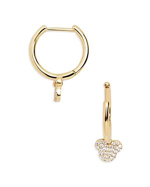 Baublebar Disney Pave Charm Huggie Hoop Earrings In 18k Gold Plated Sterling Silver