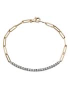 Bloomingdale's Diamond Bar Paperclip Link Bracelet In 14k White & Yellow Gold, 0.80 Ct. T.w. - 100% Exclusive
