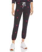 Monrow Embroidered Hearts Sweatpants