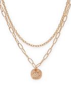 Aqua Two-layer Coin Pendant Necklace, 19 - 100% Exclusive