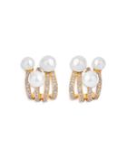 Hueb 18k Rose Gold Spectrum Diamond And Cultured Freshwater Pearl Earrings