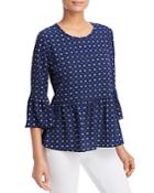 Status By Chenault Printed Bell-sleeve Top