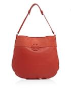 Tory Burch Stacked-t Mixed Material Hobo