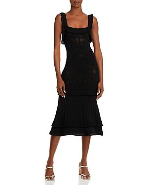 Milly Pointelle Knit Midi Dress