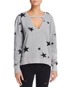 Pam & Gela Cutout Star Print Sweatshirt