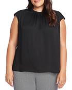 Vince Camuto Plus Cap-sleeve Shirred Top