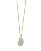 Ippolita 18k Green Gold Stardust Diamond Pave Kidney Pendant Necklace, 16-18