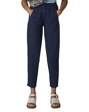 Whistles Cropped Tapered Linen Pants