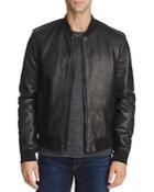Cole Haan Leather Varsity Bomber Jacket