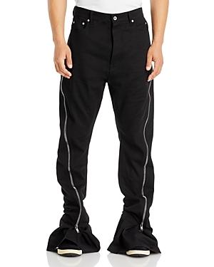 Drkshdw Rick Owens Bolan Zip Detail Long Jeans In Black