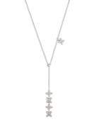 Bloomingdale's Diamond Flower Adjustable Lariat Necklace In 14k White Gold, 0.20 Ct. T.w. - 100% Exclusive