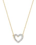 Adina Reyter 14k Yellow Gold Pave Diamond Tiny Open Heart Pendant Necklace, 16