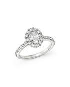 Oval Diamond Ring In 14k White Gold, 1.30 Ct. T.w.