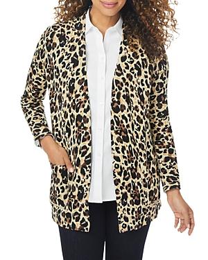 Foxcroft Sonja Animal Print Reversible Cardigan
