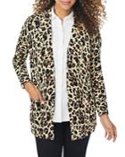 Foxcroft Sonja Animal Print Reversible Cardigan