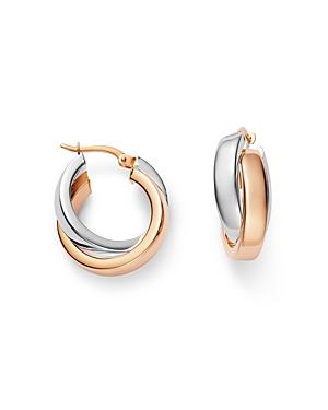 Bloomingdale's Crossover Hoop Earrings In 14k White & Rose Gold - 100% Exclusive