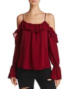 Parker Renzo Cold-shoulder Ruffled Silk Top - 100% Exclusive