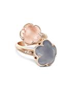Pasquale Bruni 18k Rose Gold Wrap Ring With Rose Quartz, Chalcedony And Diamonds