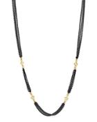 Armenta 18k Yellow Gold And Sterling Silver Old World Triple Strand Necklace With Cravelli Cross Stations, 20