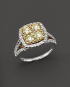 Yellow And White Diamond Ring In 14k White And Yellow Gold - 100% Exclusive