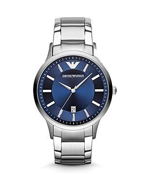 Emporio Armani 3-hand Blue Dial Watch, 46mm