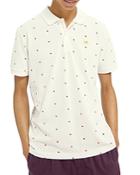 Scotch & Soda Diamond Print Slim Fit Pique Polo