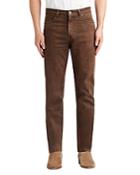 Monfrere Brando Coated Slim Straight Jeans In Vintage Waxed Cognac