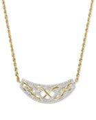 Diamond Micro Pave Necklace In 14k Yellow Gold, .50 Ct. T.w.