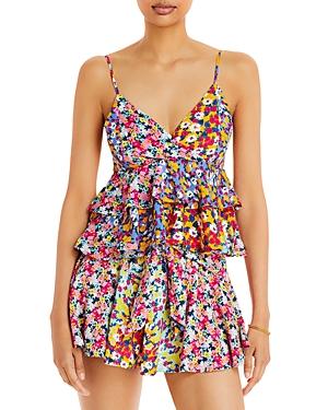 Aqua Floral Ruffled Camisole Top - 100% Exclusive