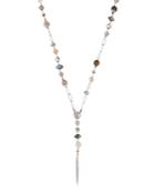 Chan Luu Multi-stone Lariat Necklace In 18k Gold-plated Sterling Silver Or Sterling Silver, 32
