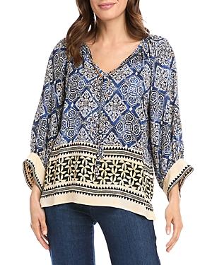 Karen Kane Border Print Blouse