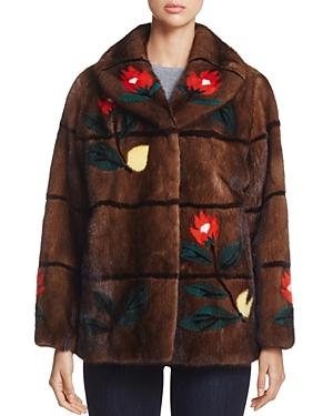 Maximilian Furs Floral Intarsia Mink Fur Coat - 100% Exclusive