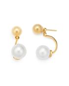 Mateo 14k Yellow Gold Cultured Freshwater Pearl & Ball Stud Ear Jackets