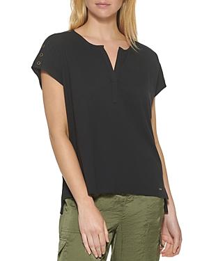 Dkny Split Neck Top