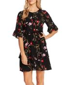 Cece Enchanted Wildflower Pintucked Dress