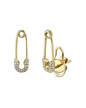 Moon & Meadow 14k Yellow Gold Kate Diamond Safety Pin Earrings - 100% Exclusive