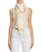 Abstract Frayed Striped Scarf