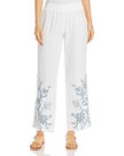 Johnny Was Maike Floral Linen Palazzo Pants