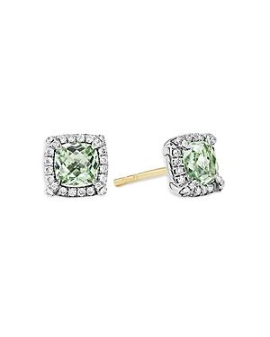 David Yurman Sterling Silver Chatelaine Prasiolite & Diamond Halo Stud Earrings - 100% Exclusive