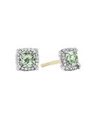 David Yurman Sterling Silver Chatelaine Prasiolite & Diamond Halo Stud Earrings - 100% Exclusive