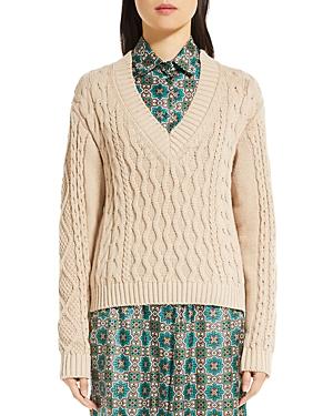 Weekend Max Mara Okra Cable Knit Sweater