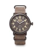 Shinola The Runwell Nato Leather Strap Watch, 47mm