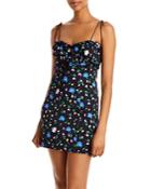 For Love & Lemons Robin Floral Denim Mini Dress