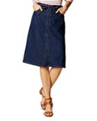 Karen Millen Button Front Denim Skirt