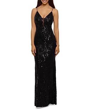 Aqua Sequined Long Gown - 100% Exclusive