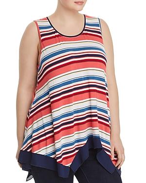 Cupio Plus Striped Handkerchief Tank