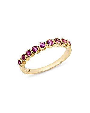 Shebee 14k Yellow Gold Ombre Pink Sapphire Band