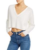French Connection Leona Cropped Perforated Cotton Sweater