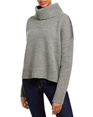 Jason Wu Drop Shoulder Contrast Stitch Turtleneck Sweater